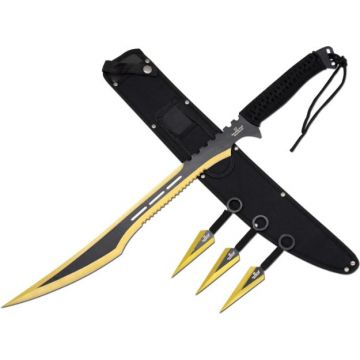 Snake Eye Tactical Ninja Sword With Throwing Knife Set